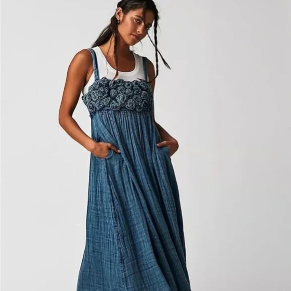 Free People Dresses & Skirts - 038 Free People Dolly Midi Dress Size Large